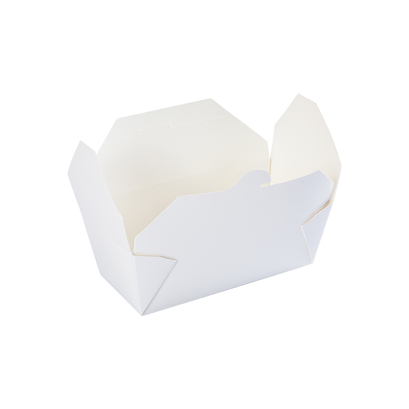 Hvid/trykt PE/PLA Papir Take-out Box Food Container