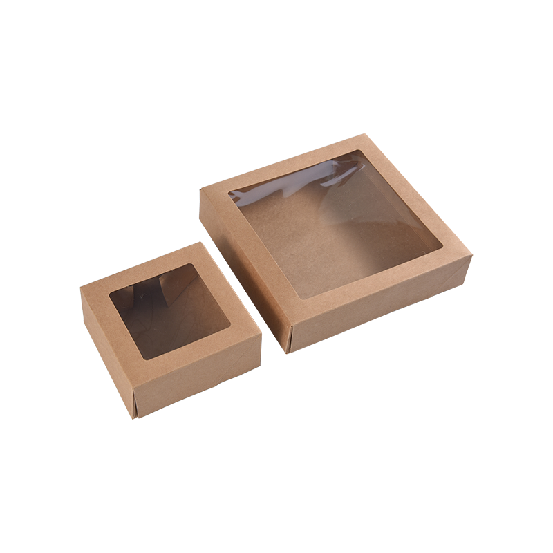 Brun Kraft Små kageæsker til kageportioner - Småkage/Brownie bageriæsker - Papkageemballageæsker til godbidder/gaver